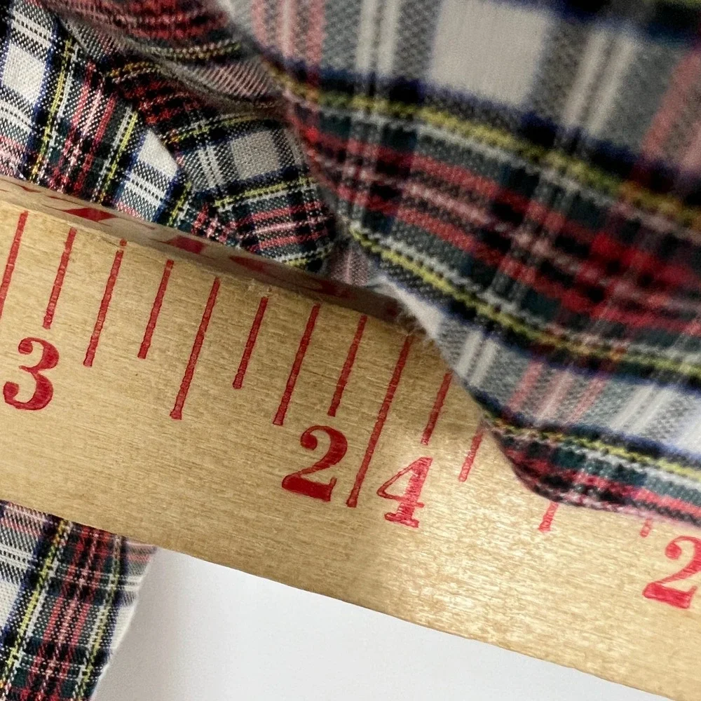 Ralph Lauren Yarmouth Mens 15.5 32/33 Tartan Plaid Button‎ Down Shirt Red Cotton